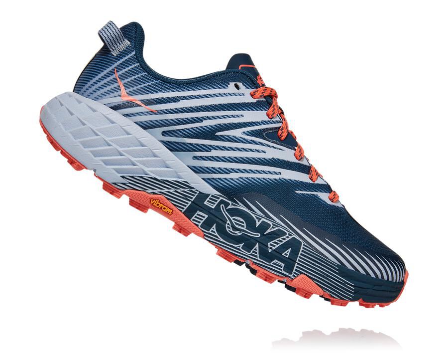 Hoka One One トレイルシューズ レディース ネイビー/白 - スピードゴート4 - PG7329048